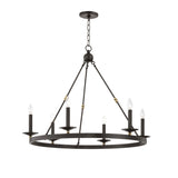 William 6 Light Ring Chandelier 36", Old Bronze