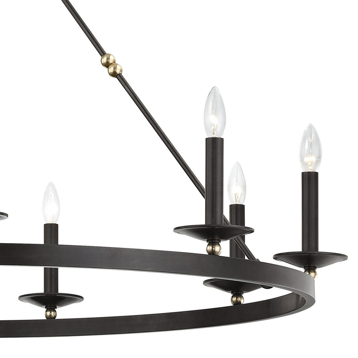 William 9 Light Ring Chandelier 46", Old Bronze