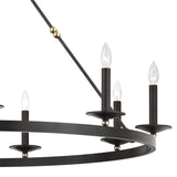 William 9 Light Ring Chandelier 46", Old Bronze