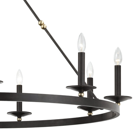 William 9 Light Ring Chandelier 46", Old Bronze