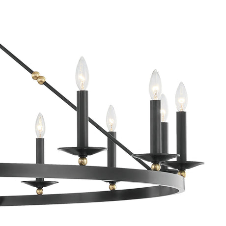 William 16 Light Ring Chandelier 58", Old Bronze