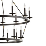 William Two-Tier Ring Chandelier 47", Old Bronze