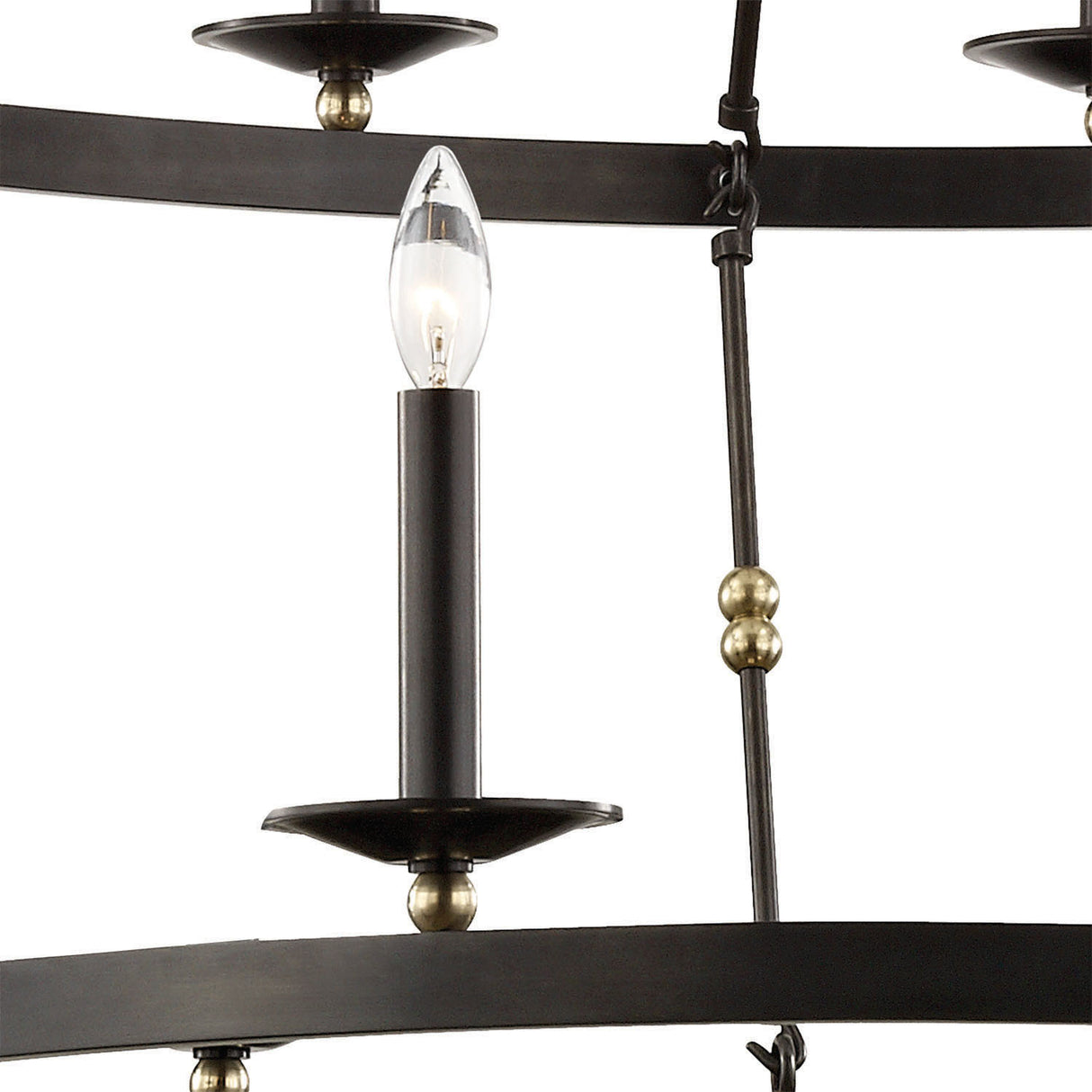 William Two-Tier Ring Chandelier 47", Old Bronze