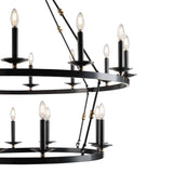 William Two-Tier Ring Chandelier 58", Old Bronze