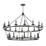 William Two-Tier Ring Chandelier 58", Old Bronze