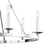 William 6 Light Ring Chandelier 36", Polished Nickel