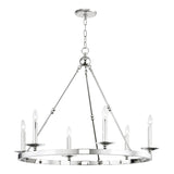 William 6 Light Ring Chandelier 36", Polished Nickel