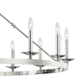 William 16 Light Ring Chandelier 58", Polished Nickel