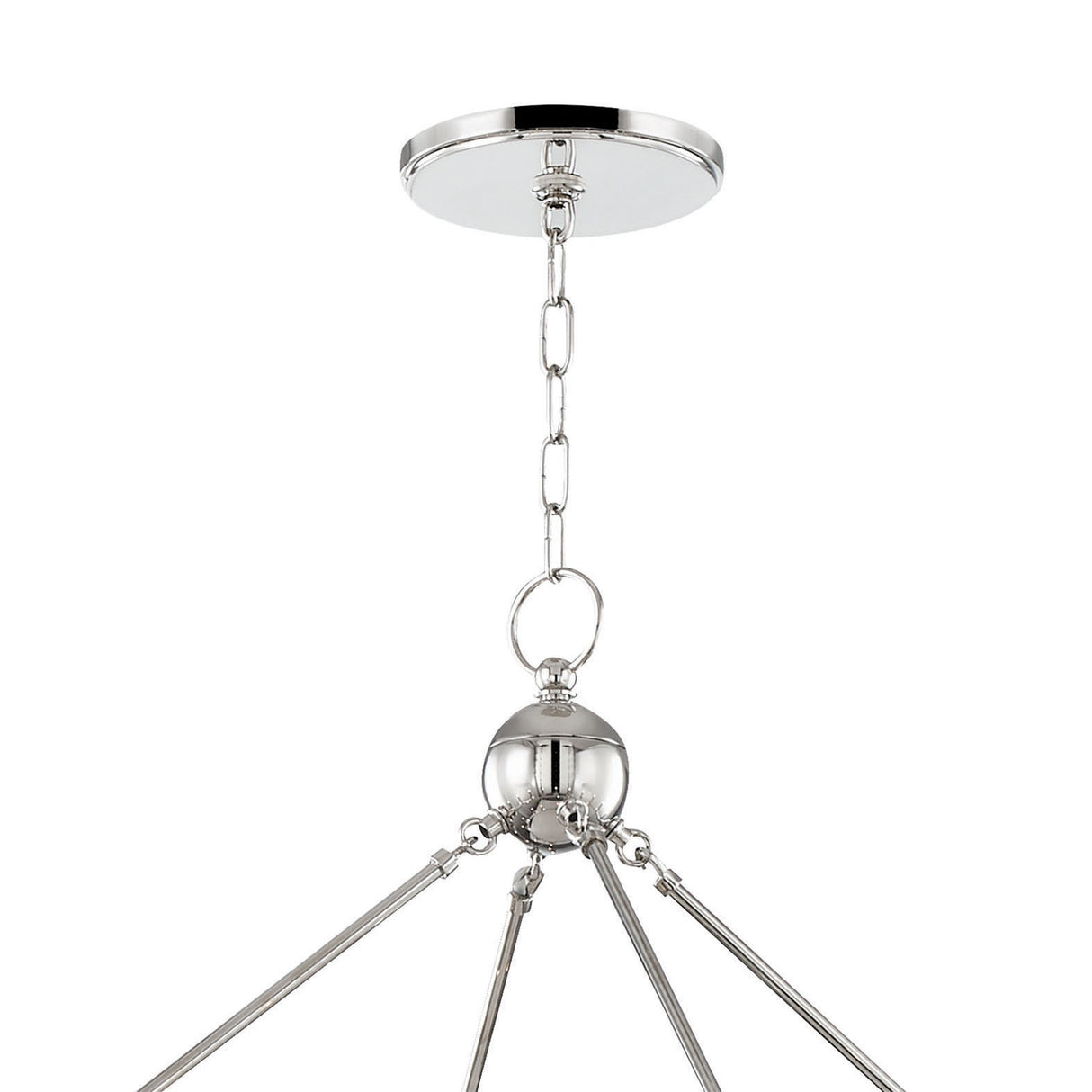 William Two-Tier Ring Chandelier 58", Polished Nickel