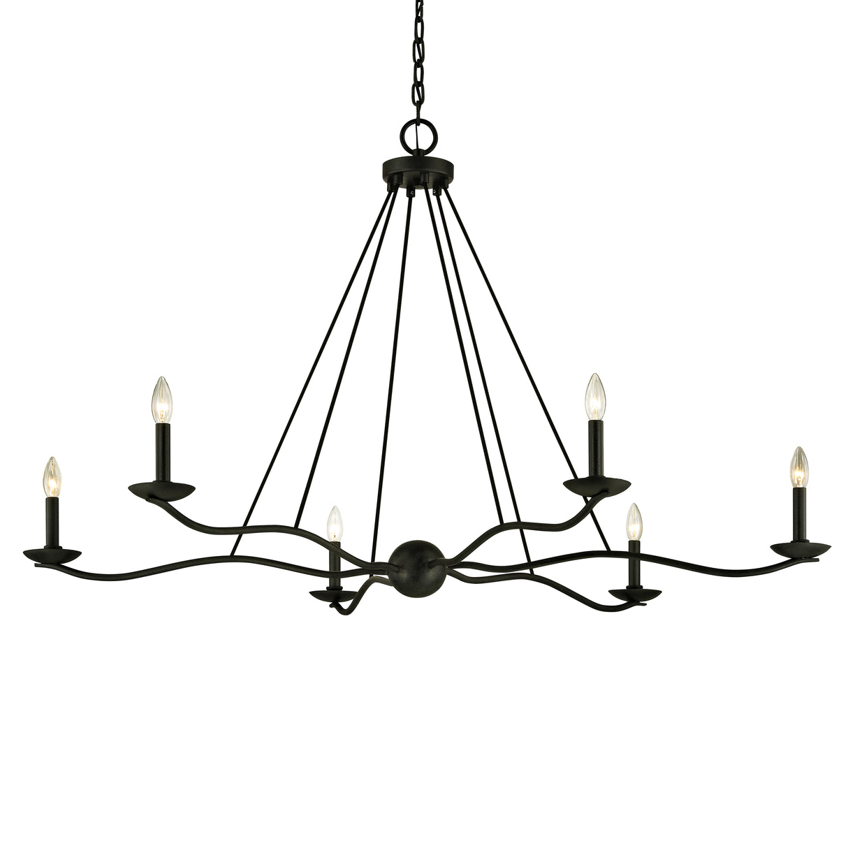 Tamsin 6 Light Chandelier 53", Forged Iron