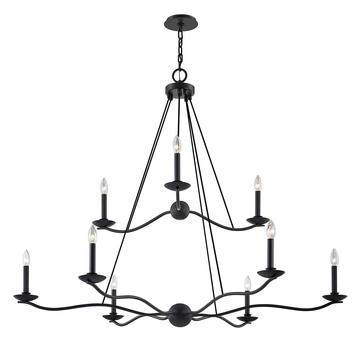 Tamsin Two-Tier Chandelier 53", Forged Iron