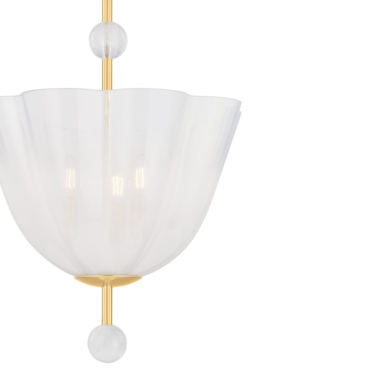 Rosie Pendant 17", Aged Brass