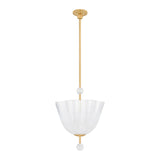 Rosie Pendant 17", Aged Brass