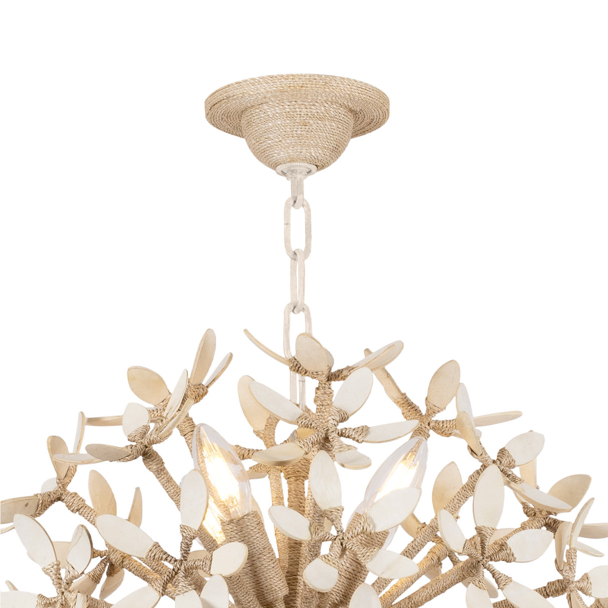 Genevieve Pendant 20", Natural Rope and Coco Shells