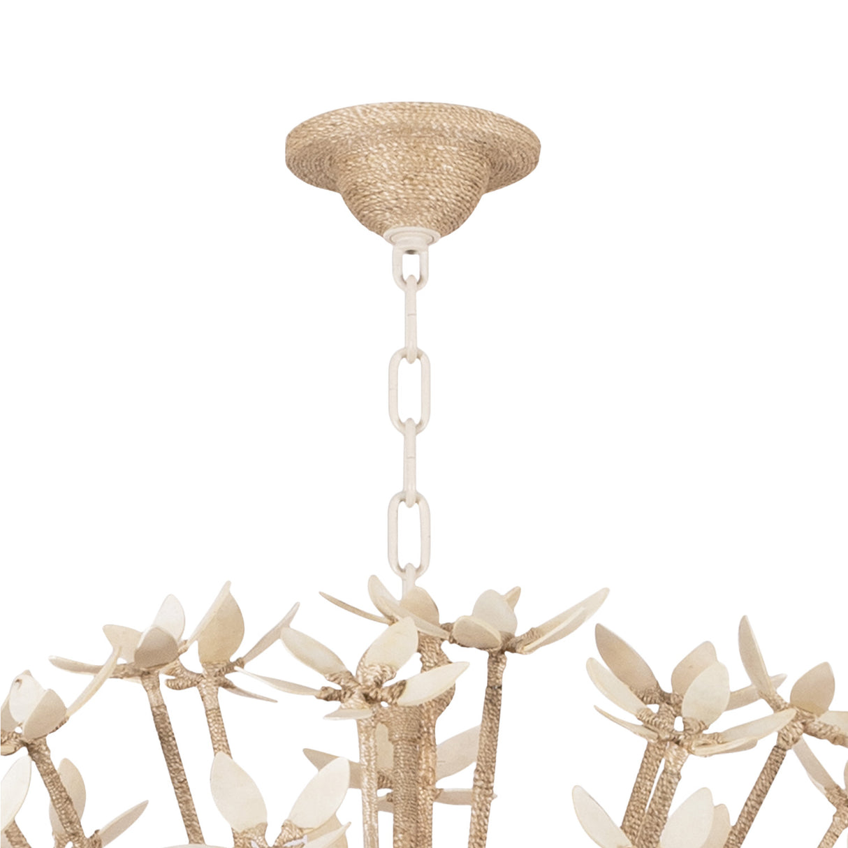 Genevieve Chandelier 40", Natural Rope and Coco Shells