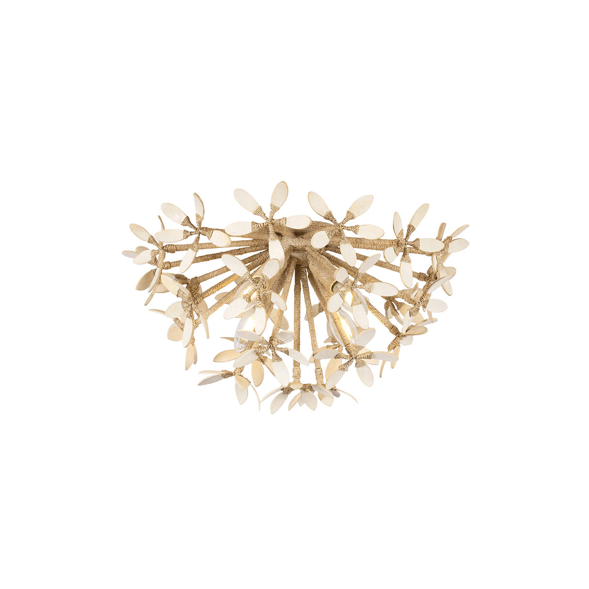 Genevieve Semi-Flush 20", Natural Rope and Coco Shells