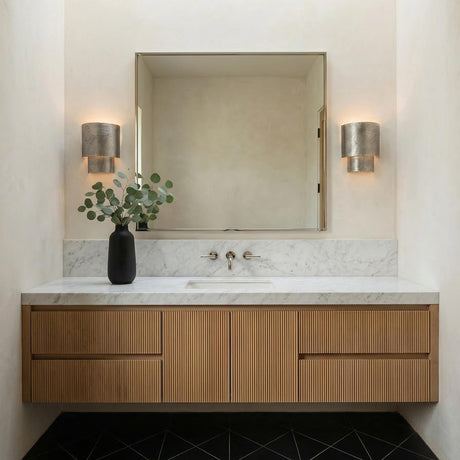 Barron Wall Sconce 9", Black Silver Leaf