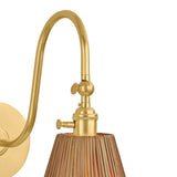 Rhiannon Wall Sconce 16", Aged Brass and Rattan