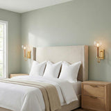 Esther Wall Sconce 14", Aged Brass with Rattan Accents