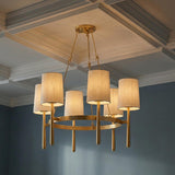 Norene 6 Light Chandelier 30", Aged Brass
