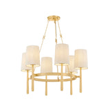 Norene 6 Light Chandelier 30", Aged Brass