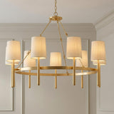 Norene 9 Light Chandelier 46", Aged Brass