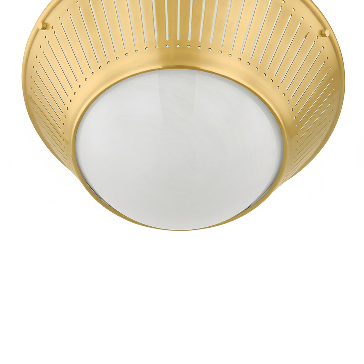 Shirley Flush Mount 14", Aged Brass with Art Glass