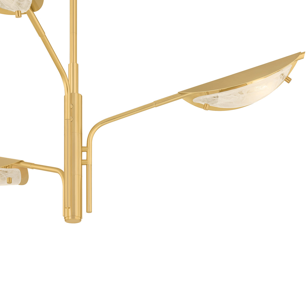 Gabrielle 3 Light Chandelier 40", Aged Brass with Art Glass