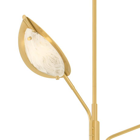 Gabrielle 3 Light Chandelier 40", Aged Brass with Art Glass