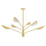 Gabrielle 6 Light Chandelier 54", Aged Brass with Art Glass