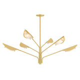 Gabrielle 6 Light Chandelier 54", Aged Brass with Art Glass