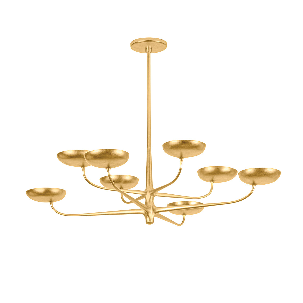Reverie 8 Light LED Chandelier 45", Gold Leaf
