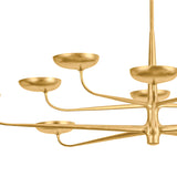 Reverie 10 Light LED Chandelier 63", Gold Leaf