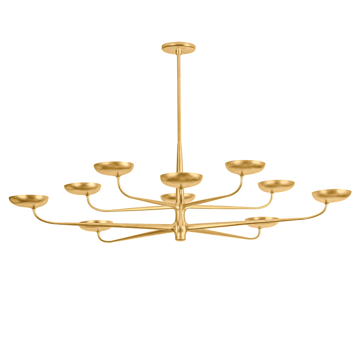 Reverie 10 Light LED Chandelier 63", Gold Leaf