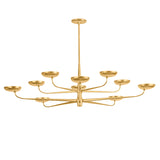 Reverie 10 Light LED Chandelier 63", Gold Leaf