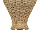 Josephine Table Lamp, Woven Wicker with Aged Brass Accents