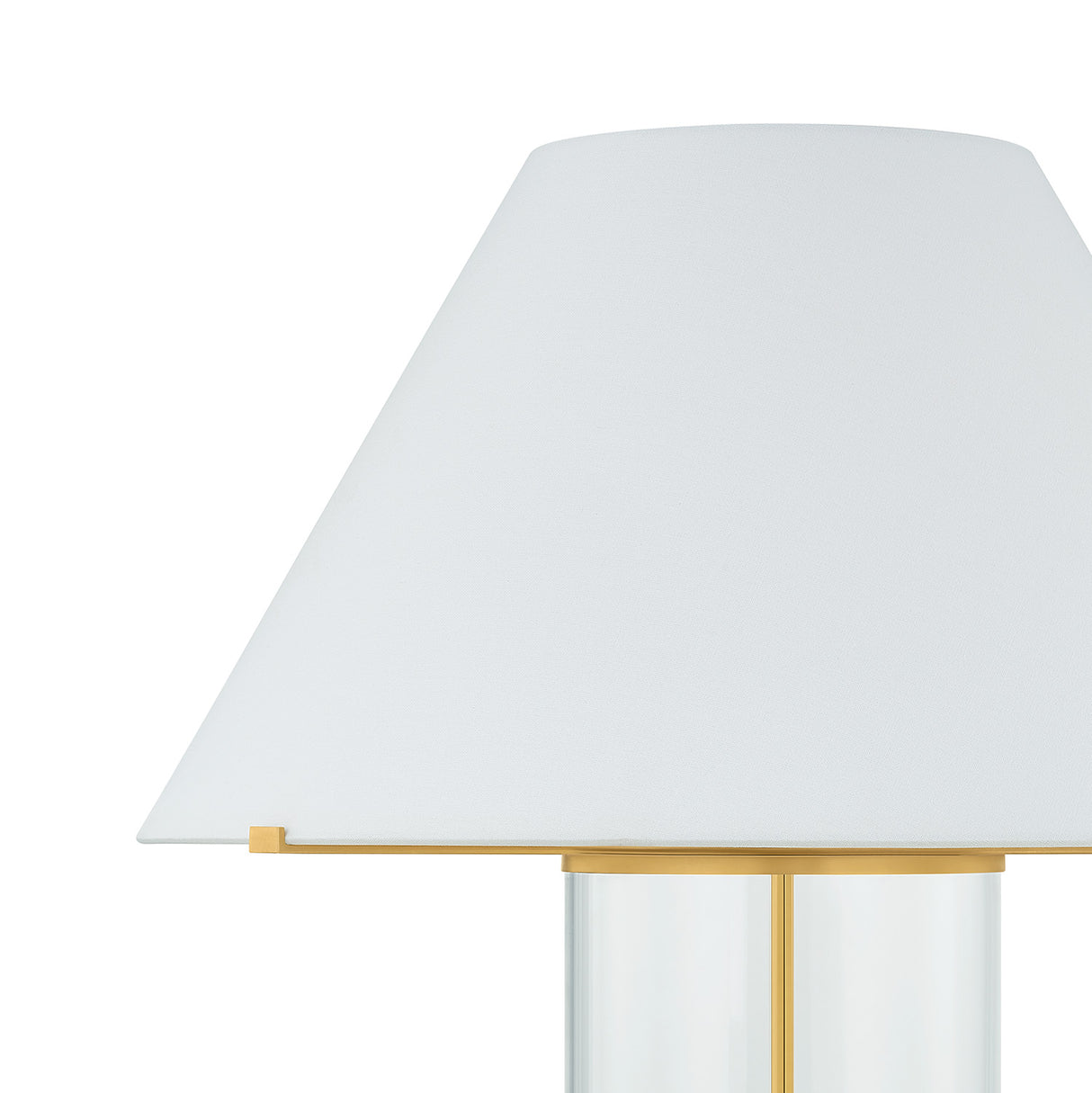 Elena Table Lamp, Aged Brass and Clear Glass