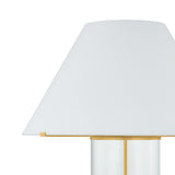 Elena Table Lamp, Aged Brass and Clear Glass