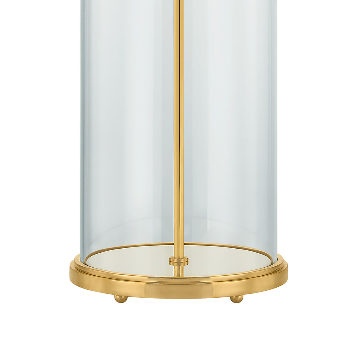 Elena Table Lamp, Aged Brass and Clear Glass
