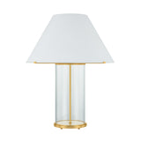 Elena Table Lamp, Aged Brass and Clear Glass