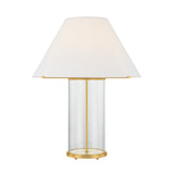Elena Table Lamp, Aged Brass and Clear Glass