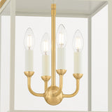 Harriet Lantern Pendant 13", Off White and Aged Brass
