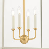 Harriet Lantern Pendant 19", Off White and Aged Brass