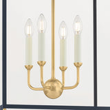 Harriet Lantern Pendant 19", Midnight Blue and Aged Brass