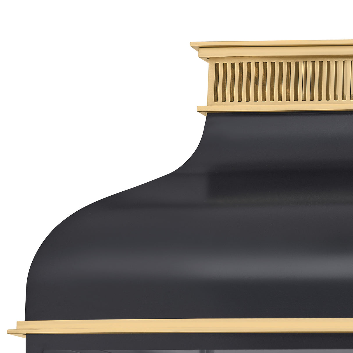 Harriet Lantern Pendant 19", Midnight Blue and Aged Brass