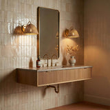 Karina Wall Sconce 8", Woven Wicker and Aged Brass