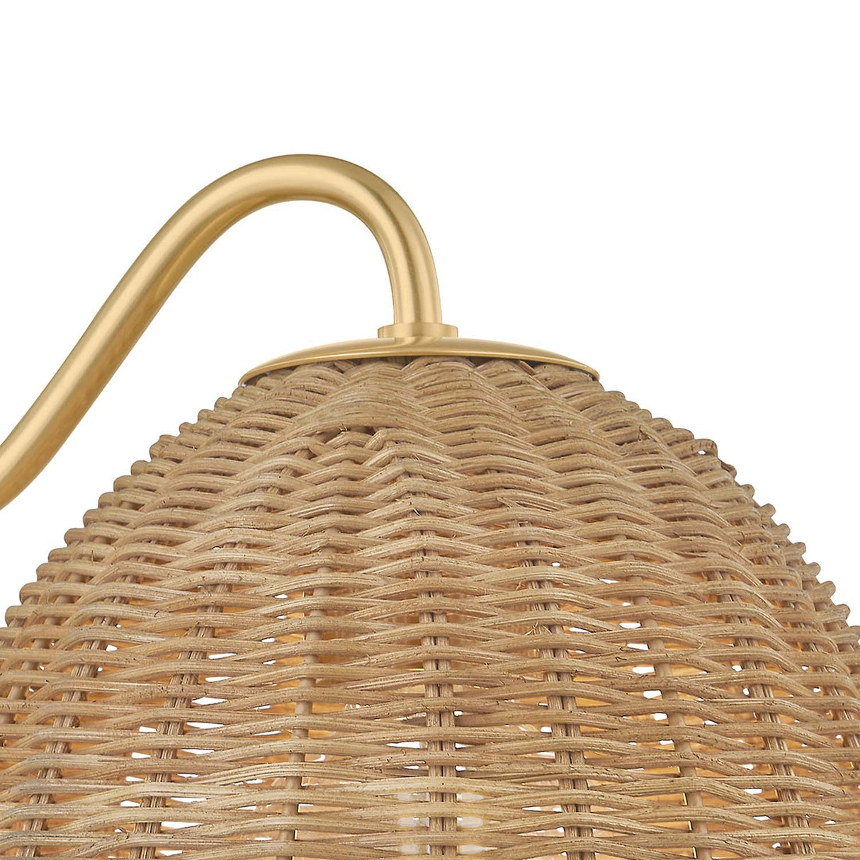 Karina Wall Sconce 8", Woven Wicker and Aged Brass