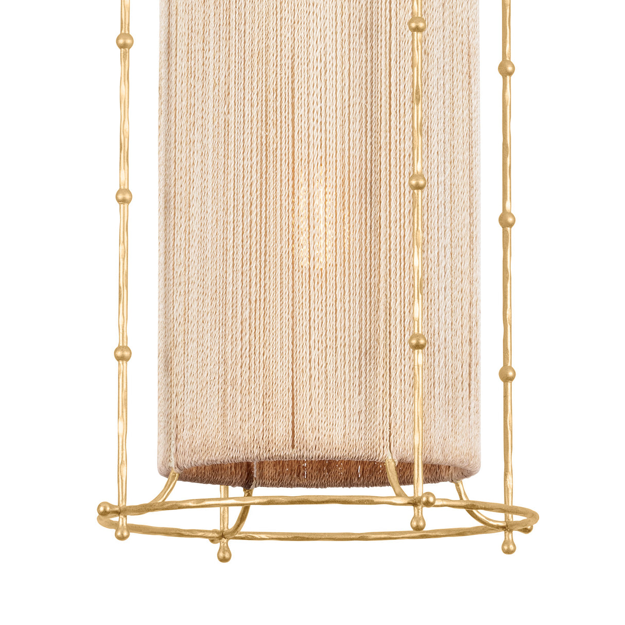 Valerie Pendant 15", Gold Leaf and Natural Rope