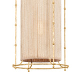 Valerie Pendant 15", Gold Leaf and Natural Rope