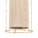 Valerie Pendant 20", Gold Leaf and Natural Rope